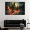 3 panels flying phoenix canvas art