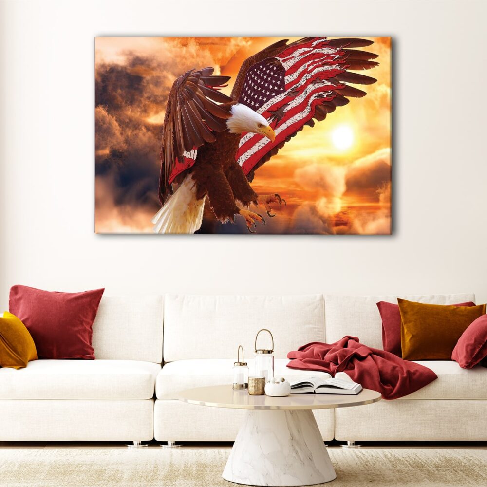 1 panels american eagle canvas art