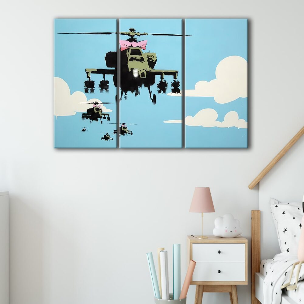 3 panels happy choppers canvas art
