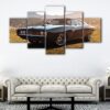 5 panels super charged muscel car canvas art