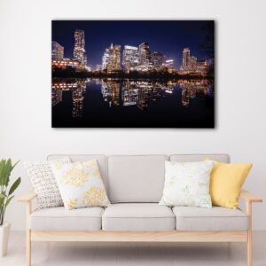 5 panels austin skyline canvas art
