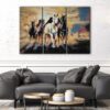 3 panels arabian horses canvas art