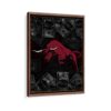 bull market framed canvas walnut brown
