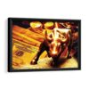 golden bull framed canvas black frame