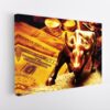 golden bull stretched canvas