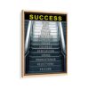 success stair framed canvas natural beige