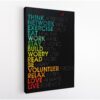 think positive canvas art
