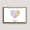 3 cities heart framed canvas natural beige