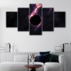 5 panels solar eclipse canvas art