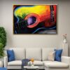guitar painting giclee floating frame canvas