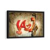 jazz world framed canvas black frame