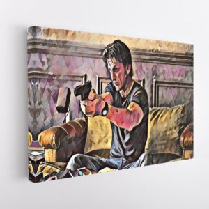 the gunman floating frame canvas