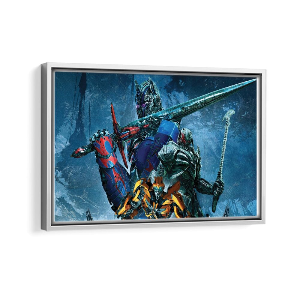 transformers framed canvas white frame