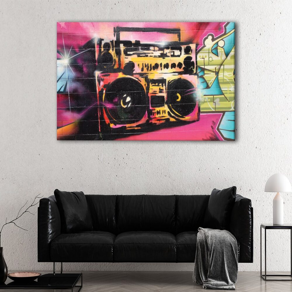 1 panels hip hop boombox canvas art