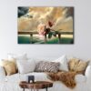 1 panels rose on the beach canvas art