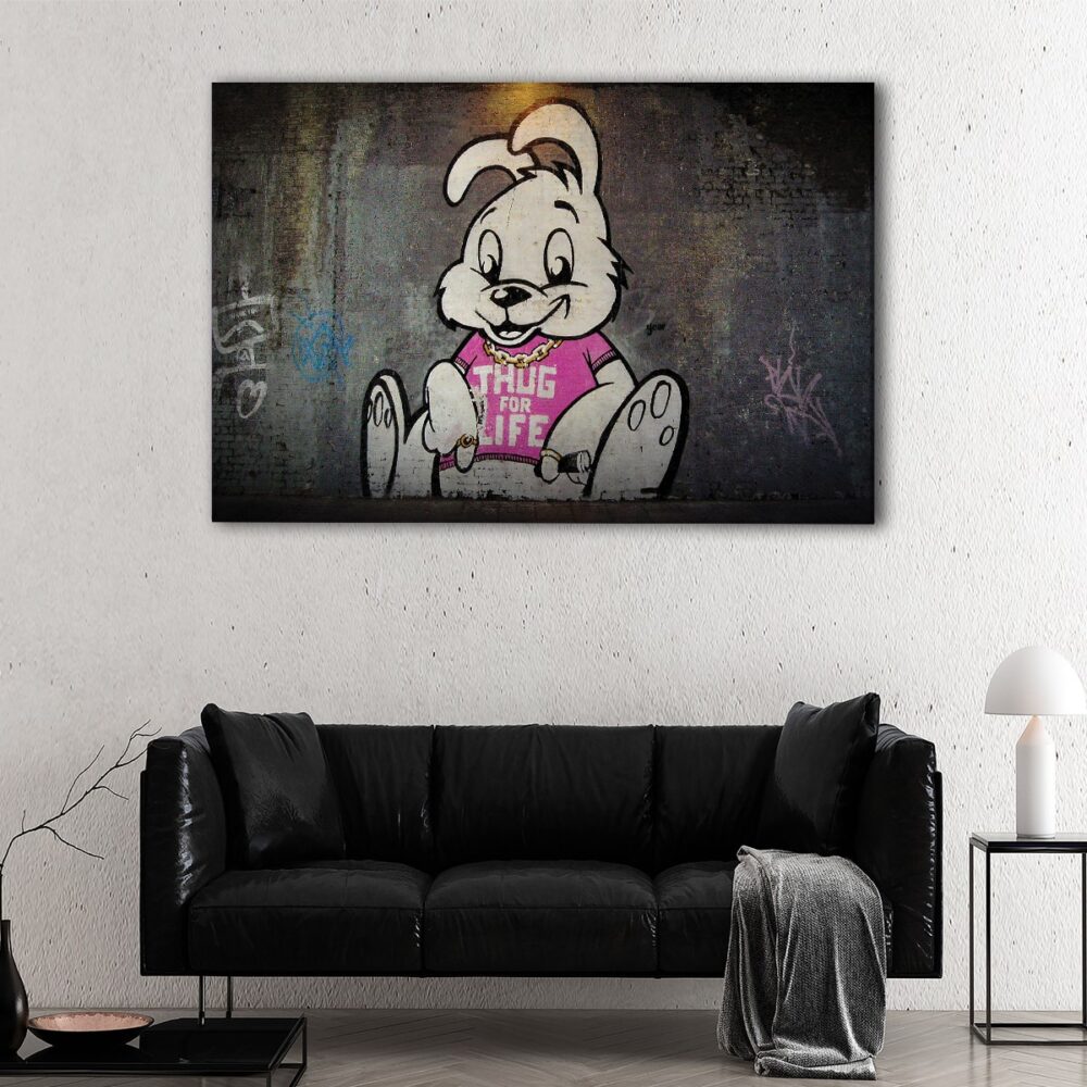 1 panels thug for life canvas art