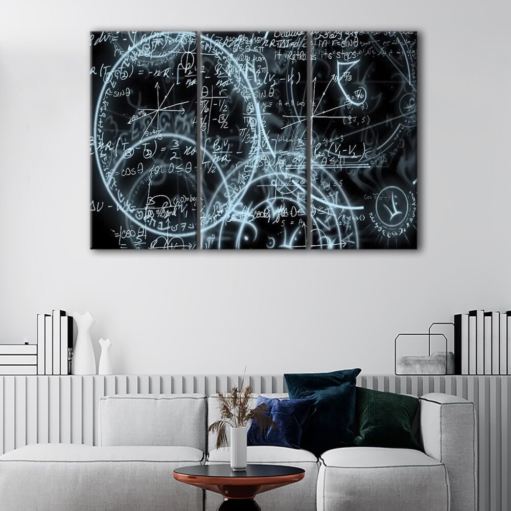 3 panels math magic canvas art