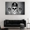 tableau tryptique crâne gangster des yankees