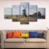 5 panels tulip fields canvas art