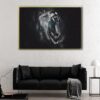 angry lion floating frame canvas