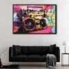 hip hop boombox floating frame canvas