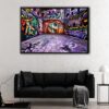 hip hop graffiti floating frame canvas