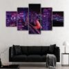 5 panels tokyo by night canvas art