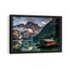 lake pragser wildsee framed canvas black frame