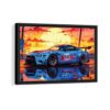 tableau nissan gtr avec cadre noir
