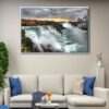 sunset at niagara falls floating frame canvas