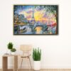 tea time in paris floating frame canvas