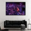 tokyo by night floating frame canvas