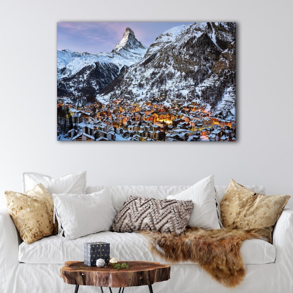 1 panels swiss alps canvas art