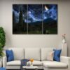 3 panels van gogh watching stars canvas art
