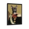 admiral pet portrait framed canvas black frame
