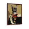 admiral pet portrait framed canvas walnut brown