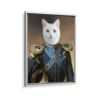 commander pet portrait framed canvas white frame