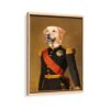 french commander pet portrait framed canvas natural beige