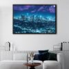 tableau los angeles la nuit avec cadre flottant
