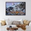 swiss alps floating frame canvas