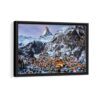 swiss alps framed canvas black frame
