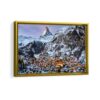 swiss alps framed canvas gold frame
