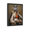 the king pet portrait framed canvas black frame