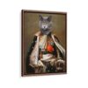 the king pet portrait framed canvas walnut brown