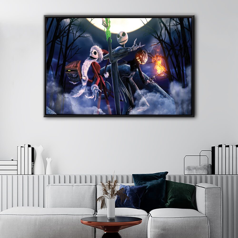 the nightmare before christmas floating frame canvas