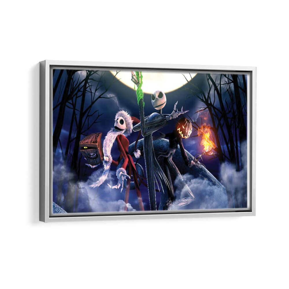 the nightmare before christmas framed canvas white frame
