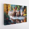 wild horses stretched canvas
