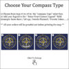 Blue Gold push pin europe map compass customization