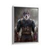 captain america pet portrait framed canvas white frame