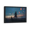 ghostblade warrior framed canvas black frame